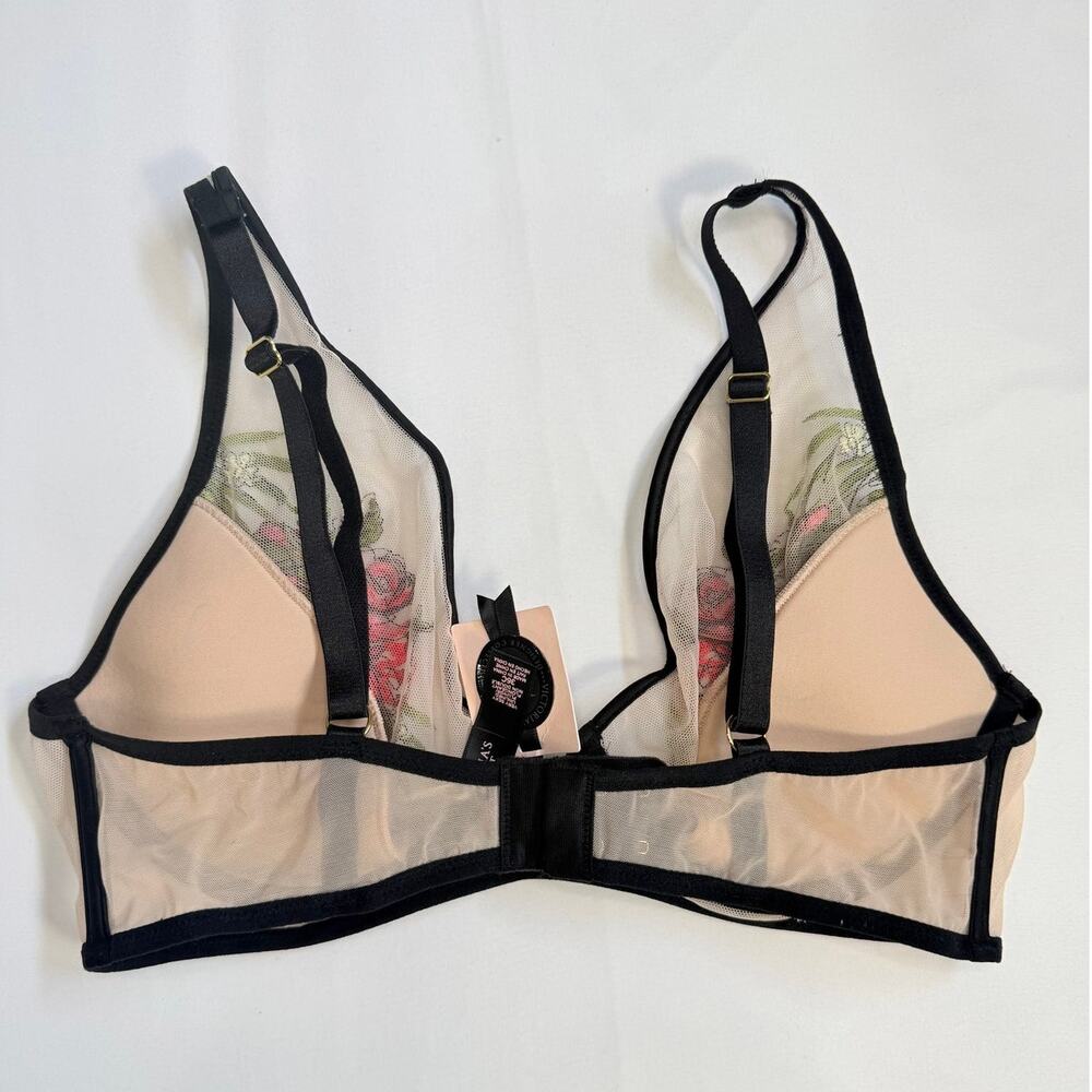 Victoria’s Secret Very Sexy Bra 36C Unlined Plunge + Sheer Embroidered Set M NWT - Picture 5 of 13